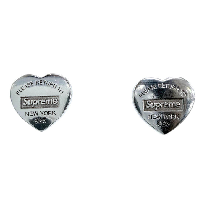 Tiffany & Co. Supreme Heart Tag Sterling Silver Earrings – front view