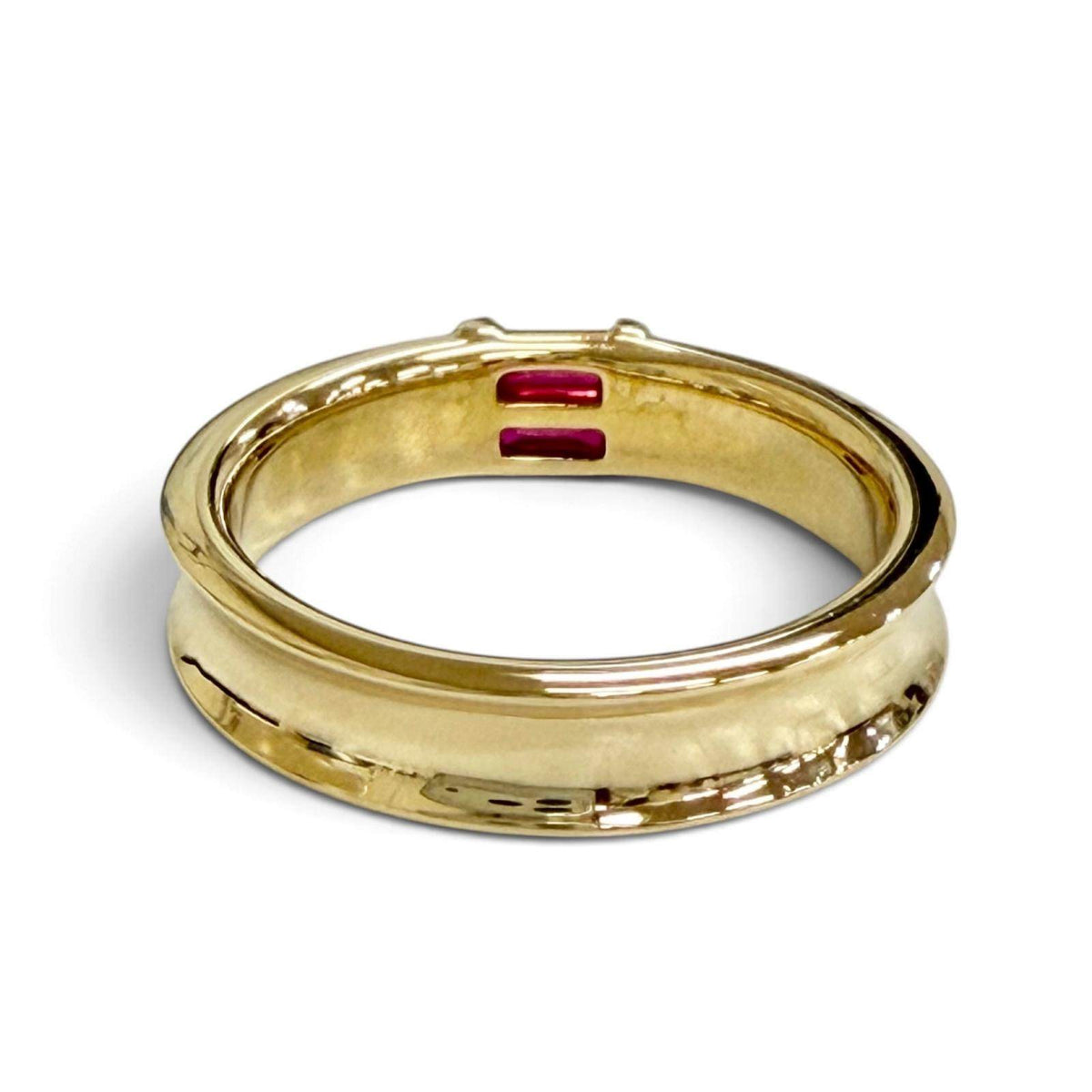 Tiffany & Co. Stacking 18K Yellow Gold Ruby Ring – inside band