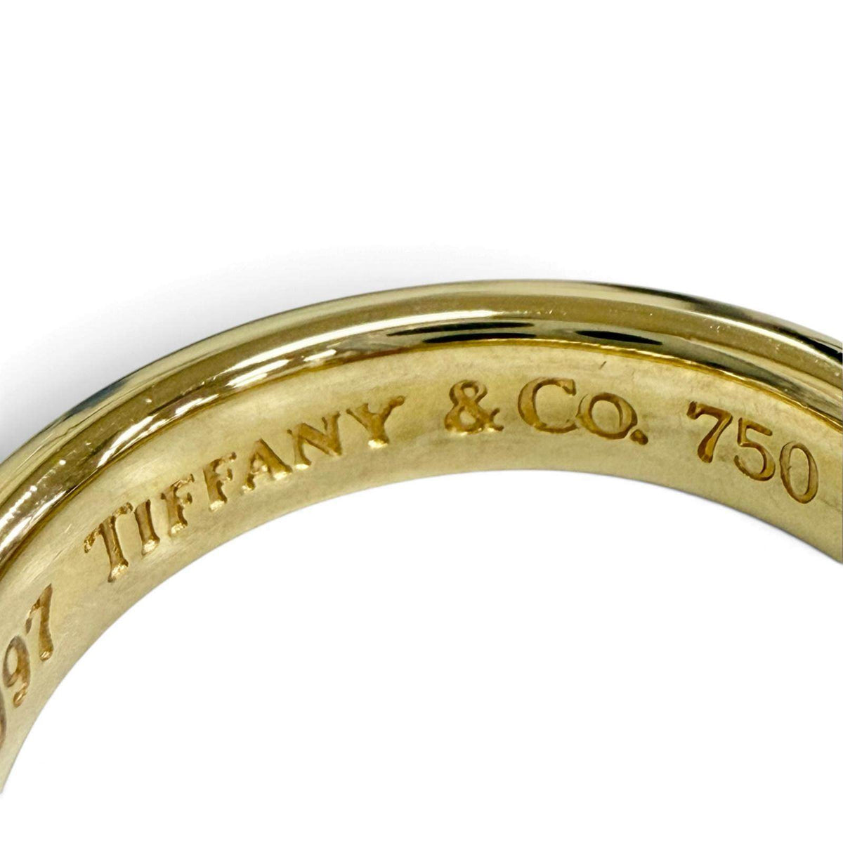 Tiffany & Co. Stacking 18K Yellow Gold Ruby Ring – close-up
