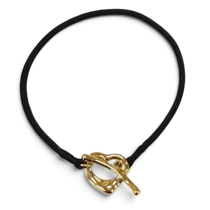 Tiffany & Co. Open Heart Silk Cord 18K Yellow Gold Bracelet – front view