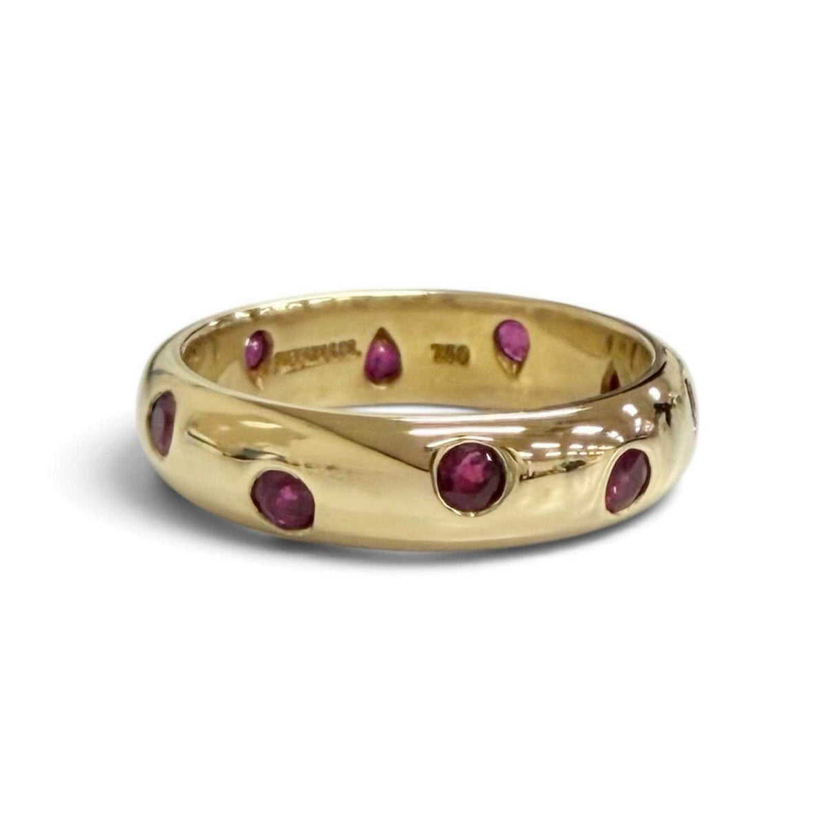 Tiffany & Co. Dots 18K Yellow Gold Ruby Ring – front view