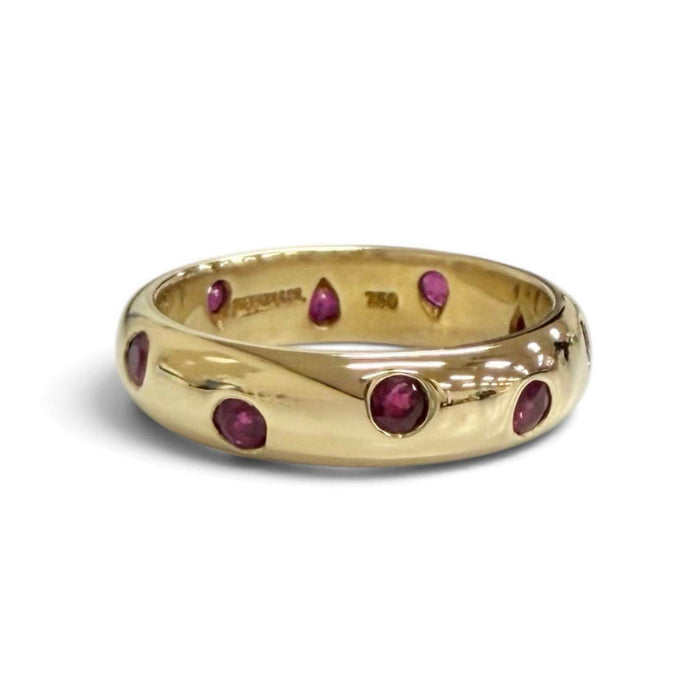 Tiffany & Co. Dots 18K Yellow Gold Ruby Ring – front view