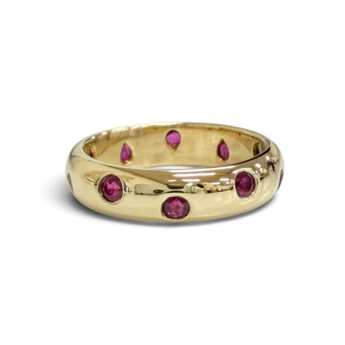 Tiffany & Co. Dots 18K Yellow Gold Ruby Ring – top view