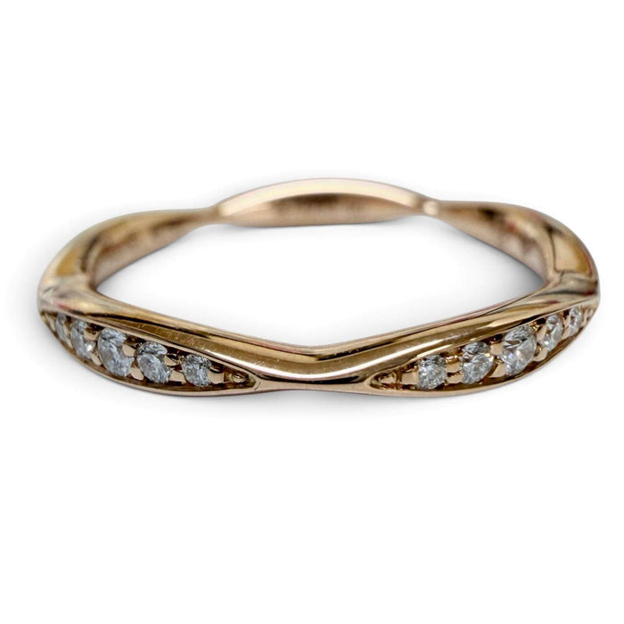 Chanel Camellia 18K Rose Gold Diamond Ring – front view