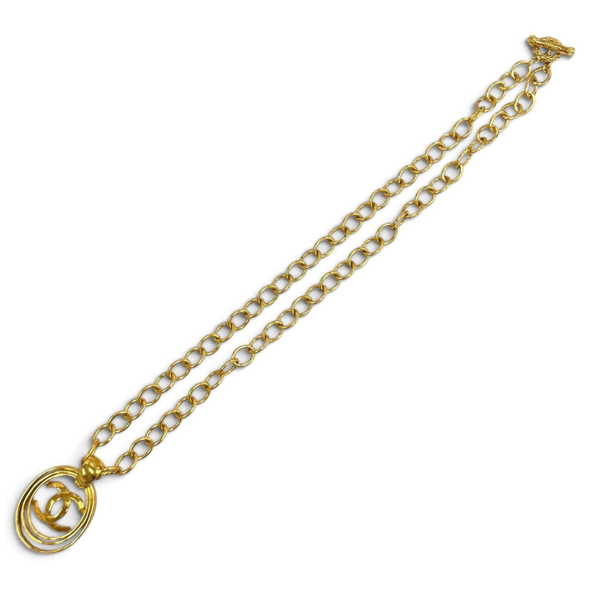 Chanel Coco Mark Gold-Plated Necklace – full length