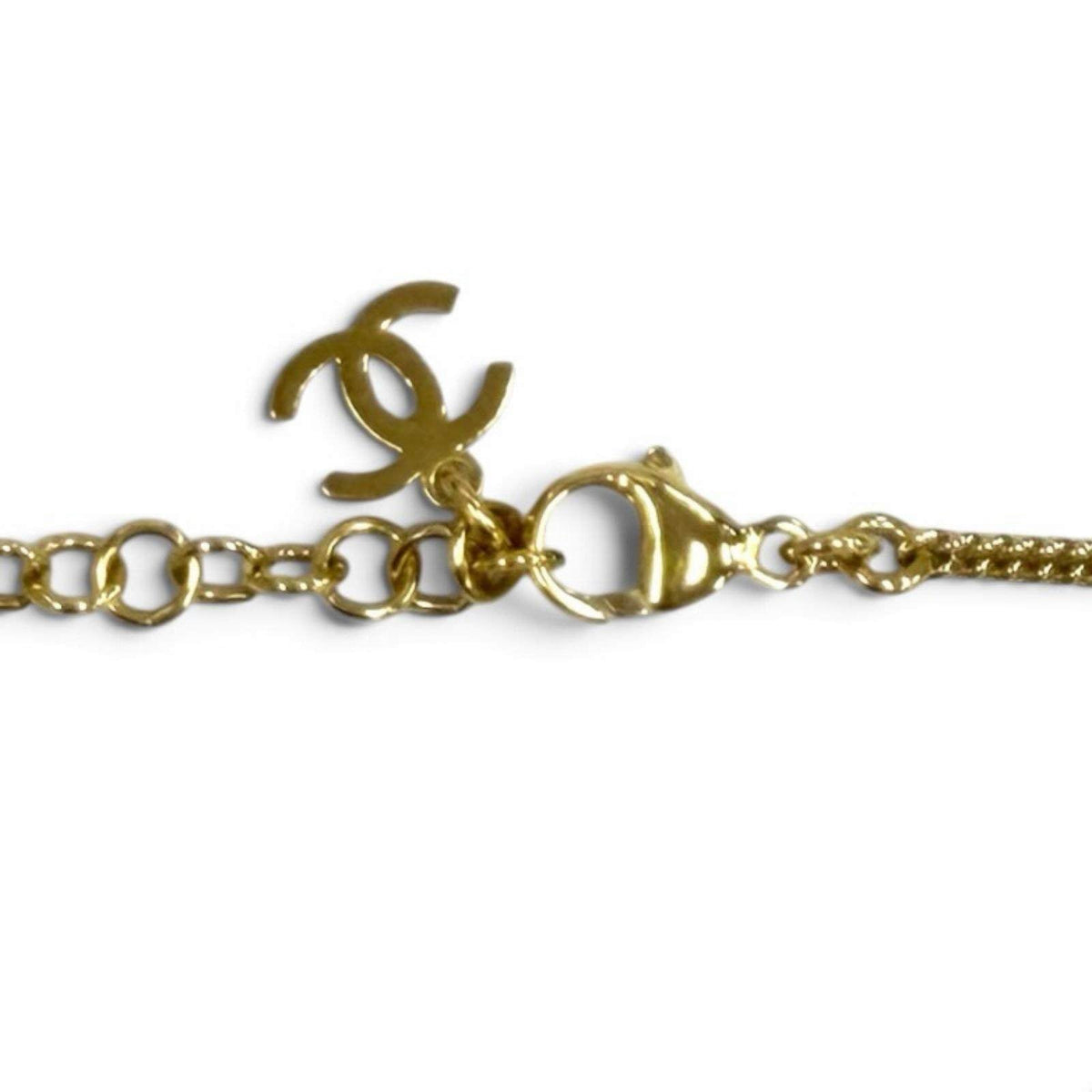 Chanel Coco Mark Quilted Gold-Plated Rhinestone Necklace – alternate view