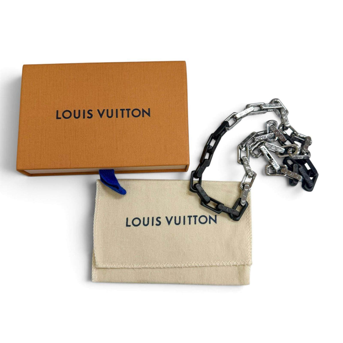 Louis Vuitton Monogram Stainless Steel Necklace – pendant detail