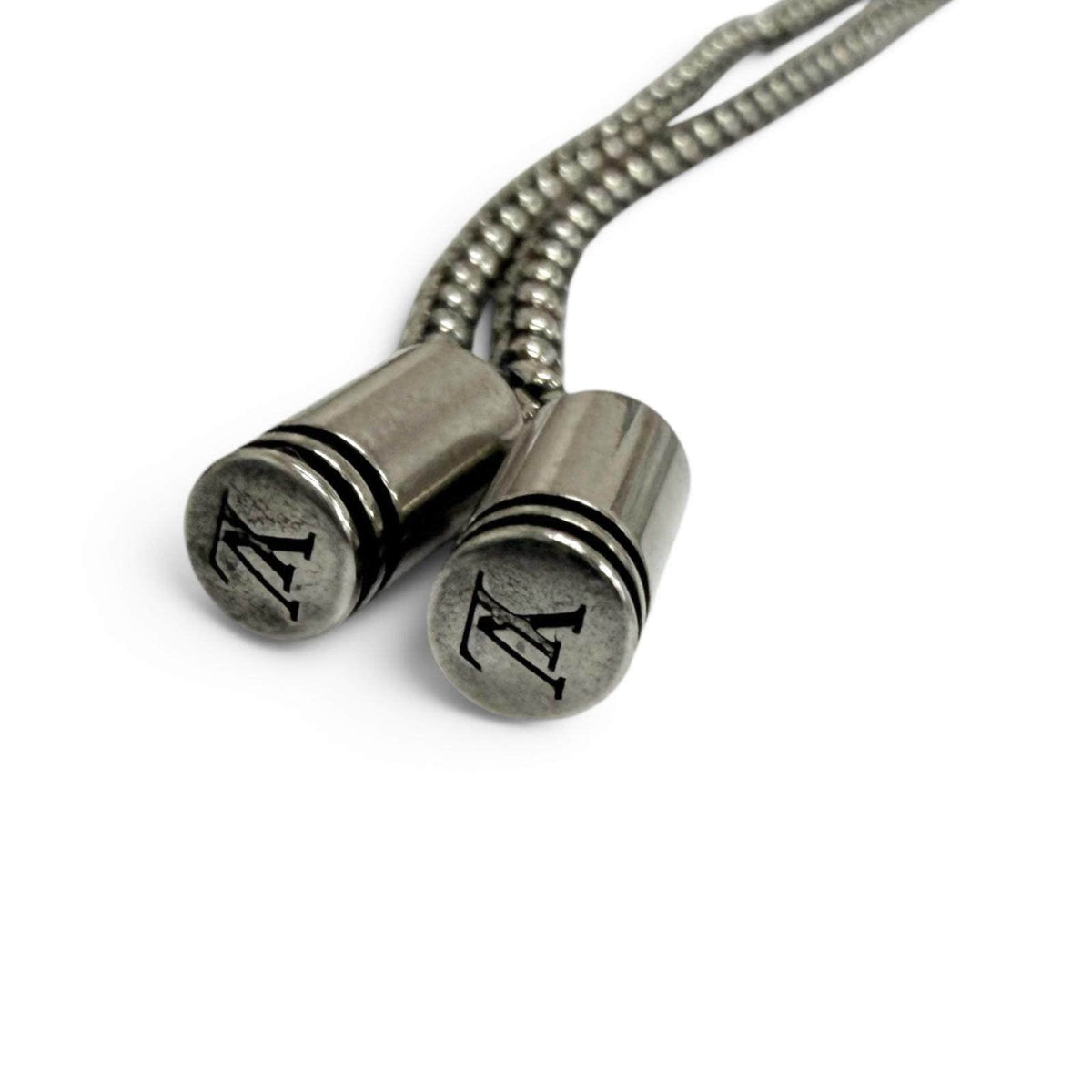 Louis Vuitton Damier Staple Ball Sterling Silver Necklace – close-up