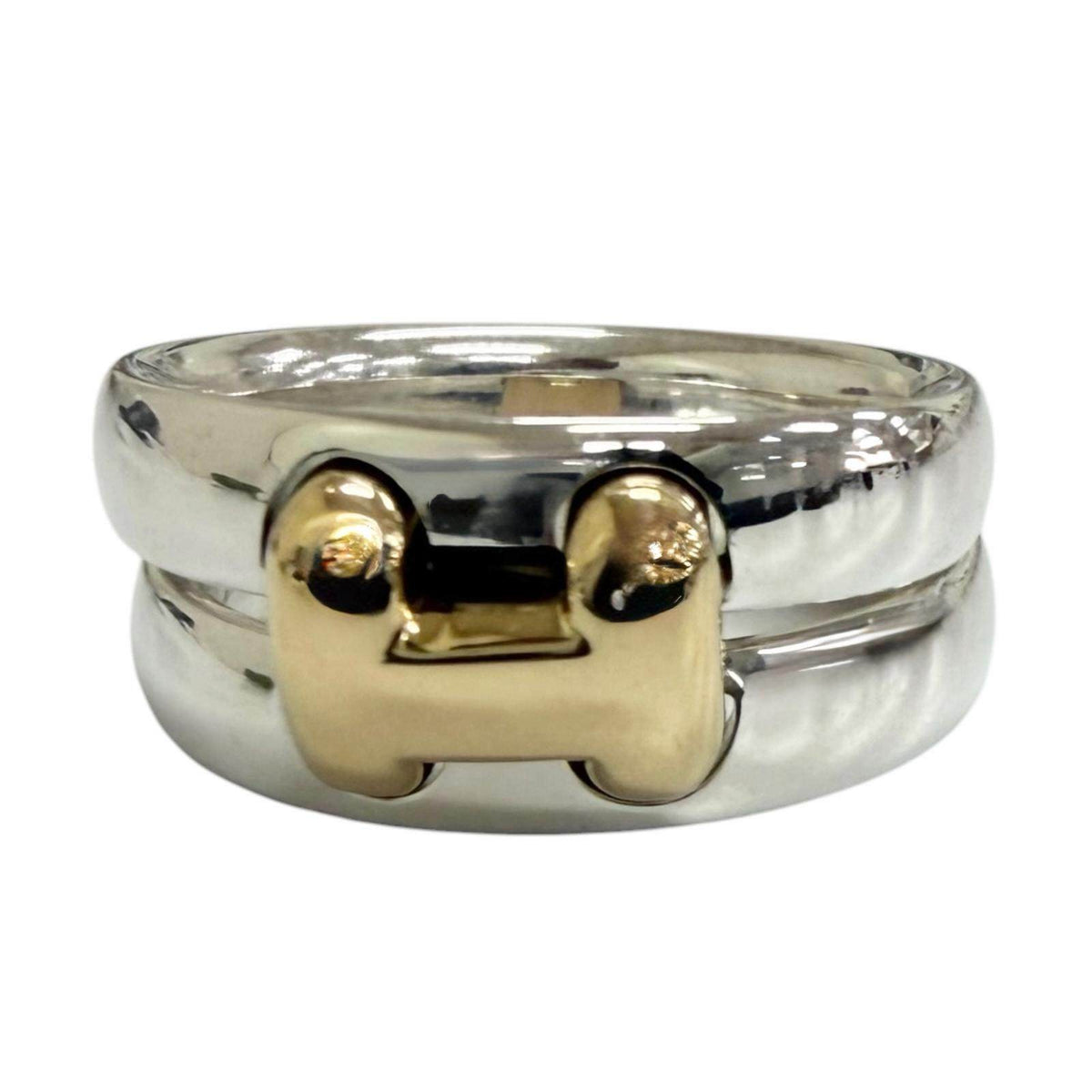 Hermès Oramp H Logo Sterling Silver Ring – side view