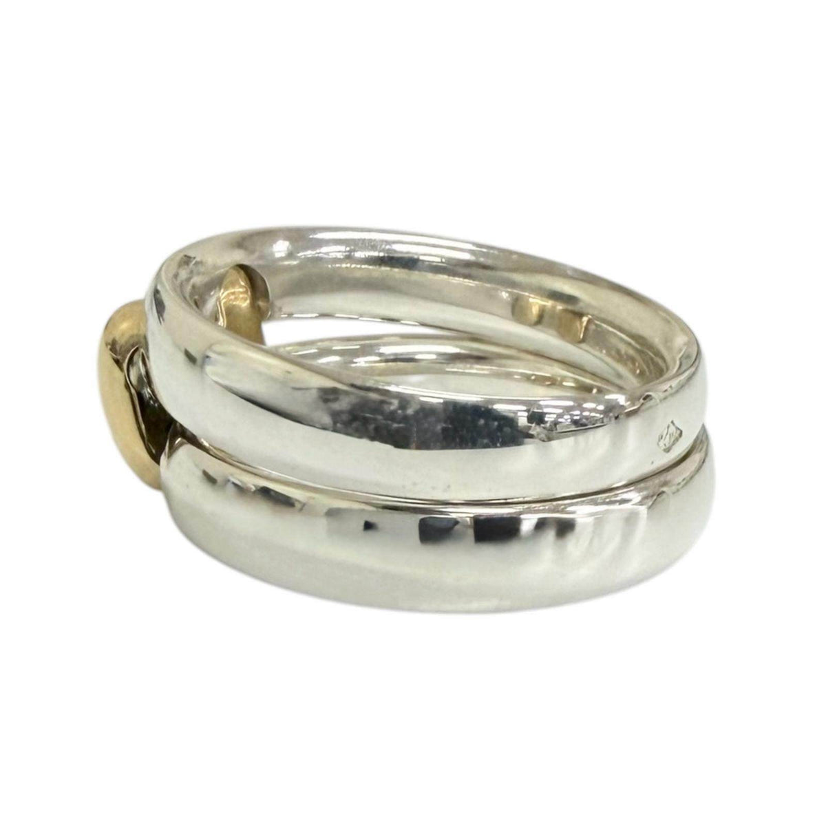 Hermès Oramp H Logo Sterling Silver Ring – top view