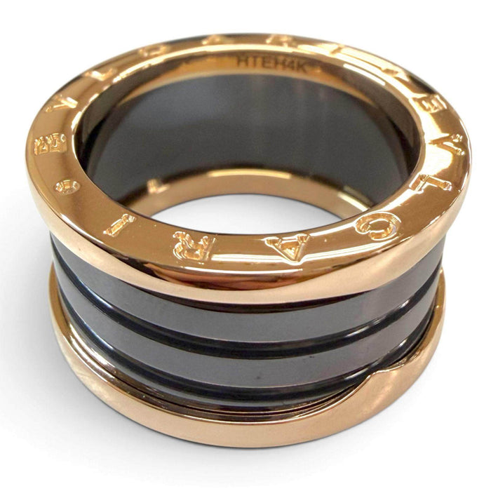 Bulgari B.zero1 Ceramic 18K Rose Gold Ring – front view
