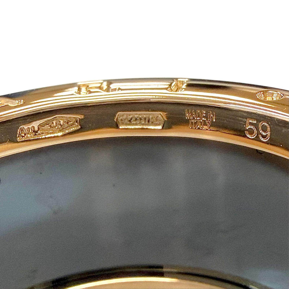 Bulgari B.zero1 Ceramic 18K Rose Gold Ring – close-up