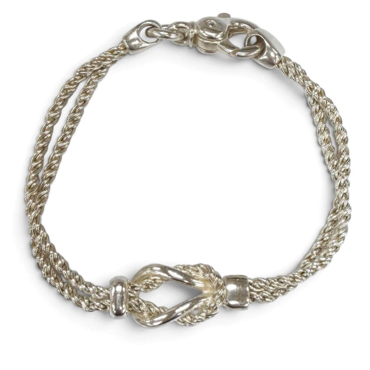 Tiffany & Co. Double Rope Center Knot Sterling Silver Bracelet – front view