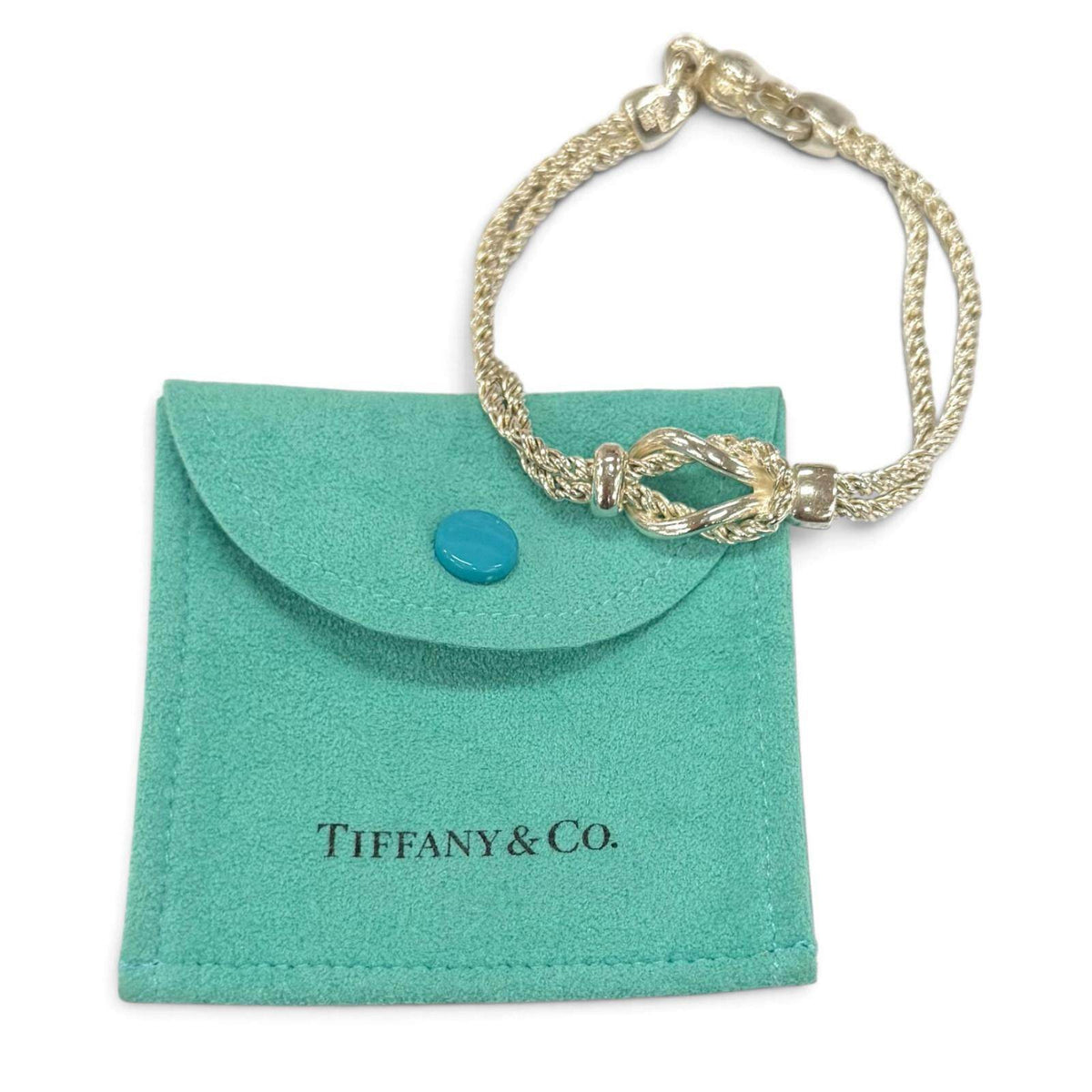 Tiffany & Co. Double Rope Center Knot Sterling Silver Bracelet – detail view