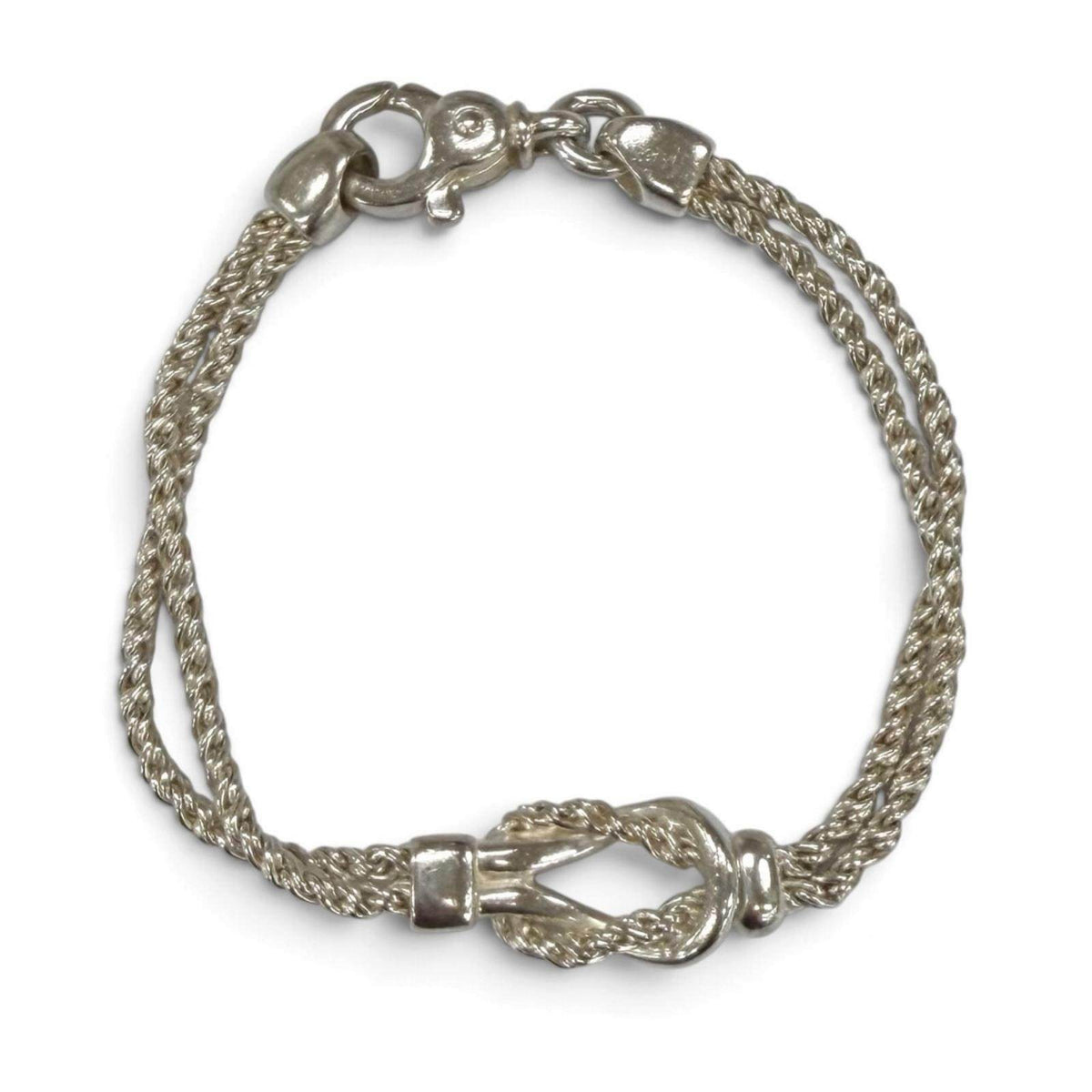 Tiffany & Co. Double Rope Center Knot Sterling Silver Bracelet – clasp detail