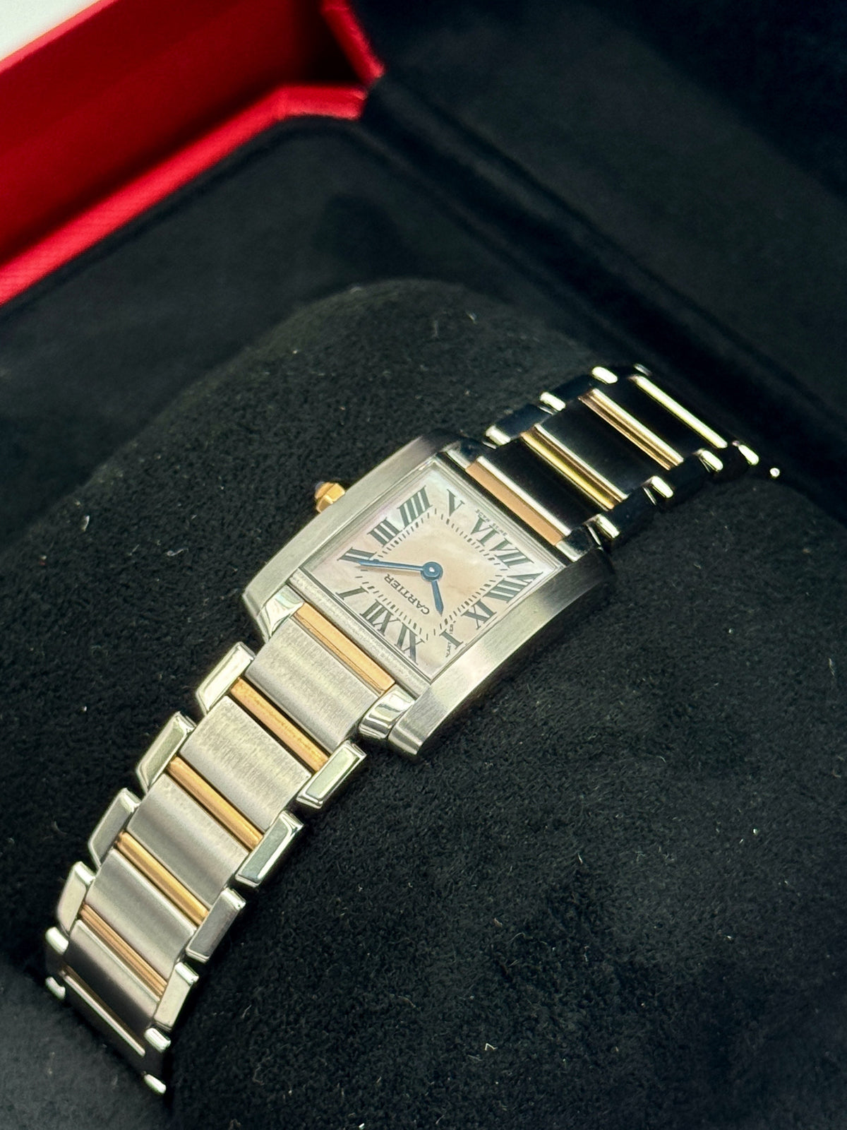 Cartier Tank Française 20mm W51027Q4 Two-Tone Mother of Pearl Dial – box and papers