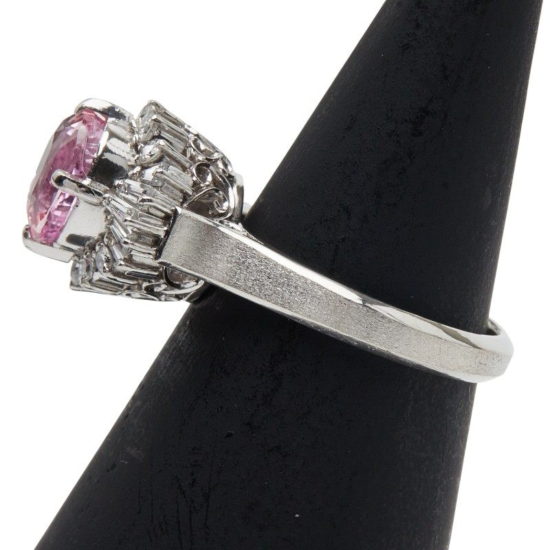Platinum Diamond Sapphire Ring – top view