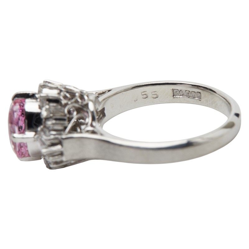 Platinum Diamond Sapphire Ring – alternate view