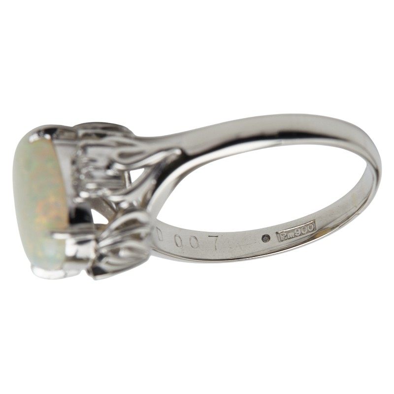 Platinum Diamond Opal Ring – alternate view