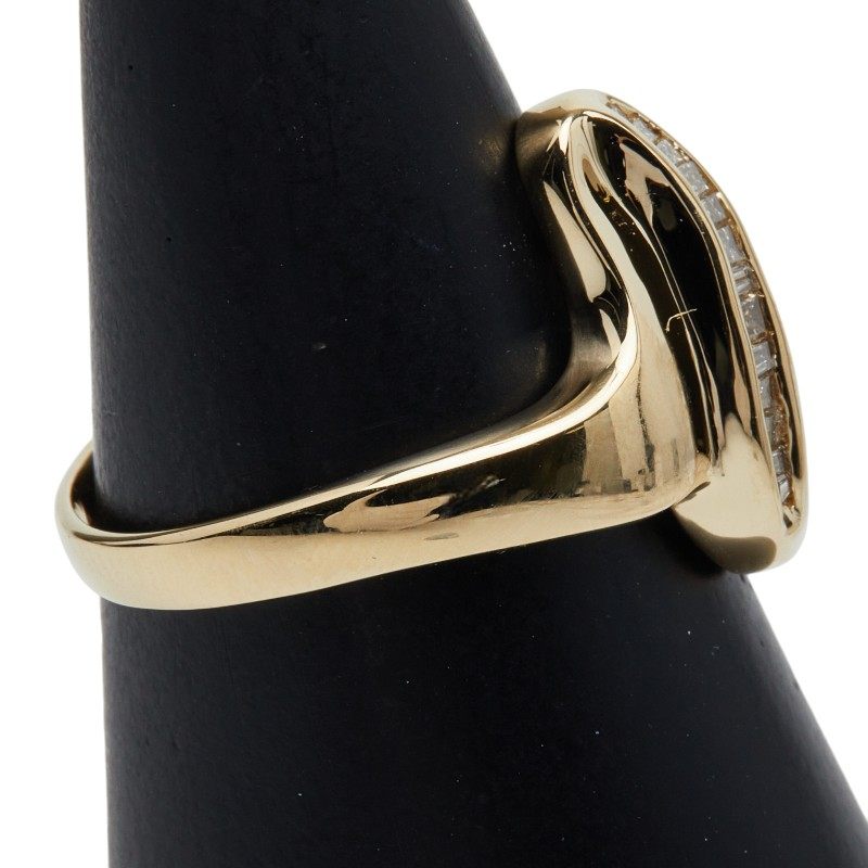18K Yellow Gold Diamond Ring – inside band