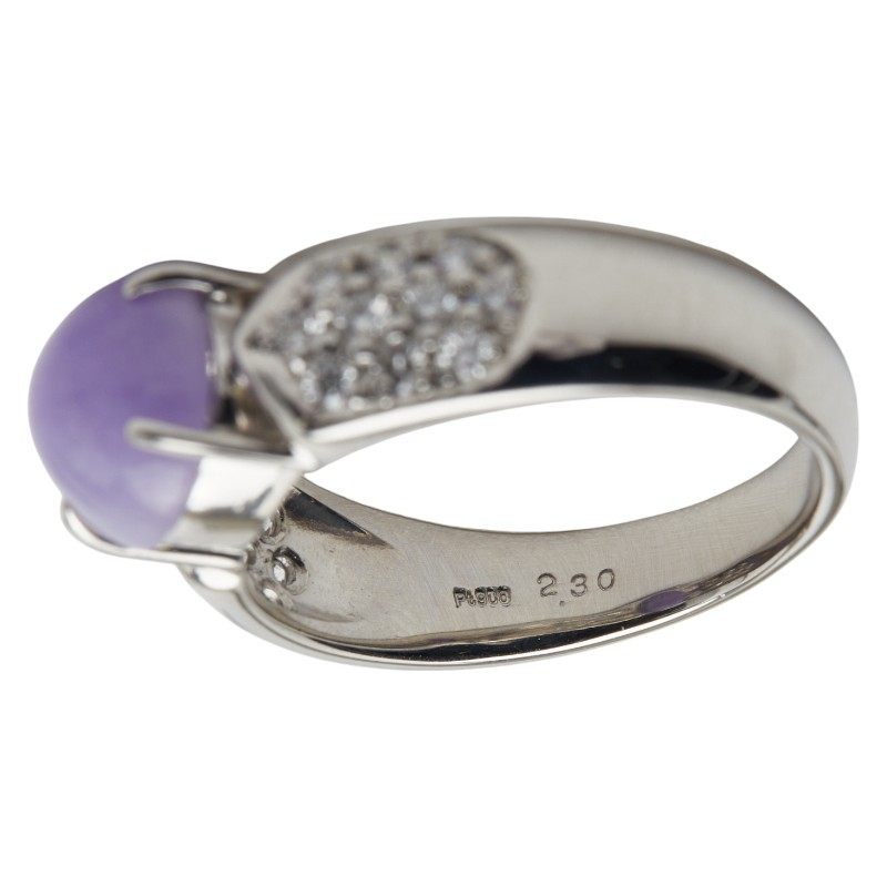 Platinum Lavender Jadeite Diamond Ring – alternate view