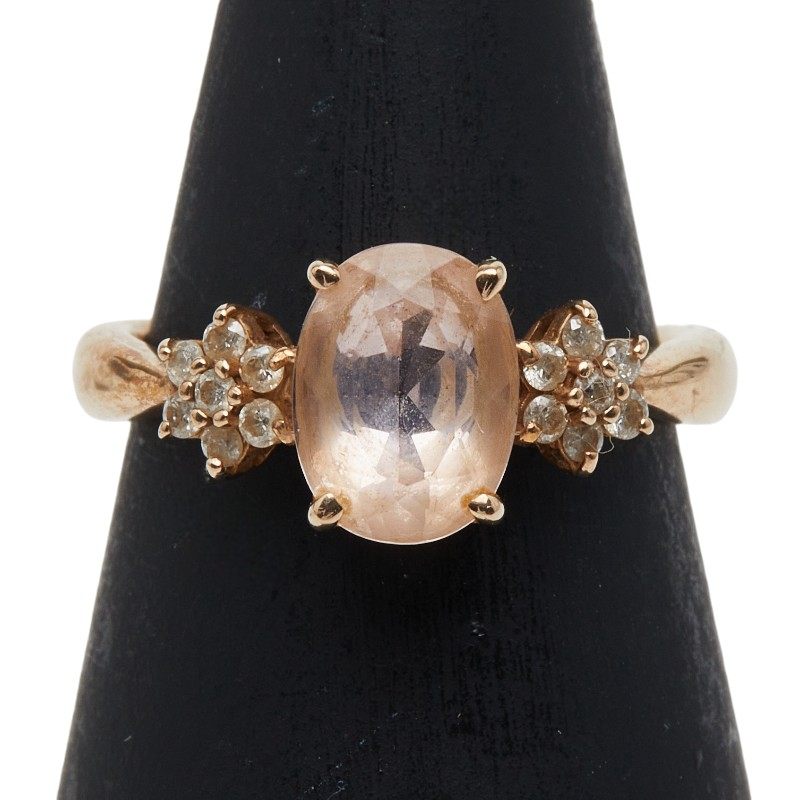 18K Yellow Gold Colored Gemstone Diamond Ring – side view