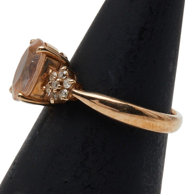 18K Yellow Gold Colored Gemstone Diamond Ring – top view