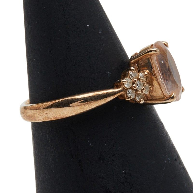 18K Yellow Gold Colored Gemstone Diamond Ring – inside band