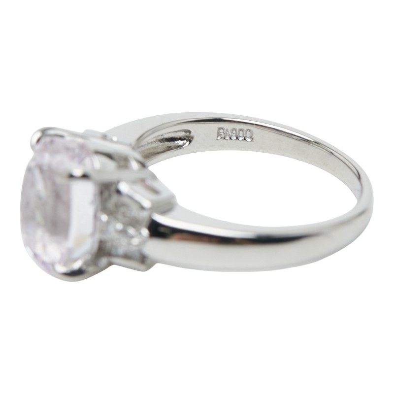 Platinum Kunzite Diamond Ring – alternate view