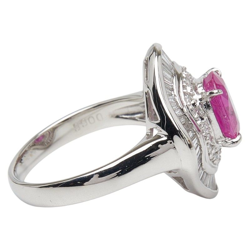 Platinum Diamond Sapphire Ring – inside band
