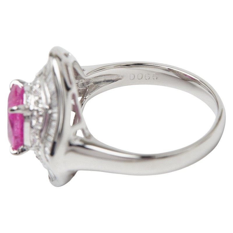 Platinum Diamond Sapphire Ring – alternate view