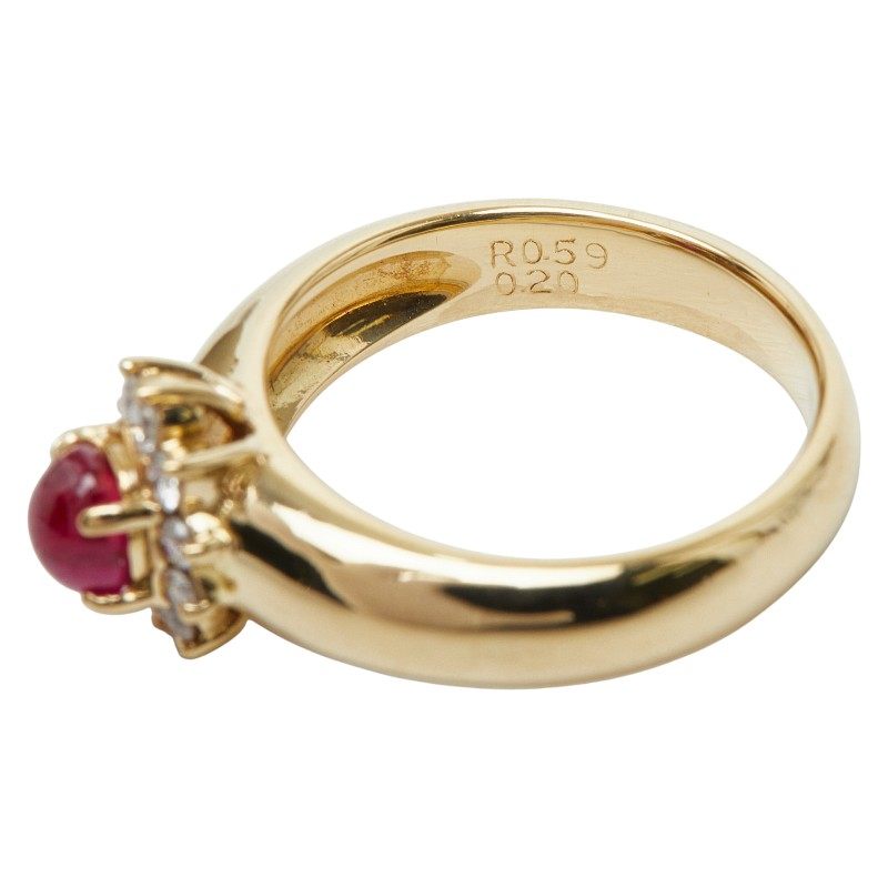 18K Yellow Gold Diamond Ruby Ring – alternate view