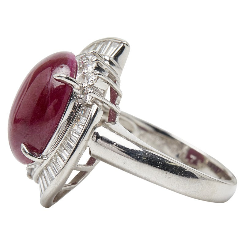 Platinum Diamond Ruby Ring – alternate view