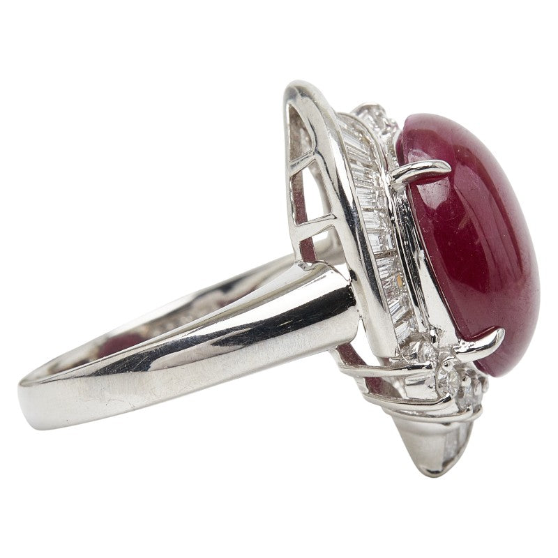 Platinum Diamond Ruby Ring – image 8