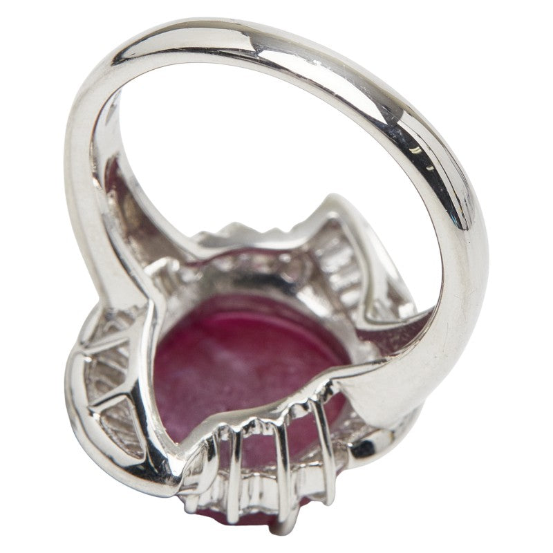 Platinum Diamond Ruby Ring – image 10