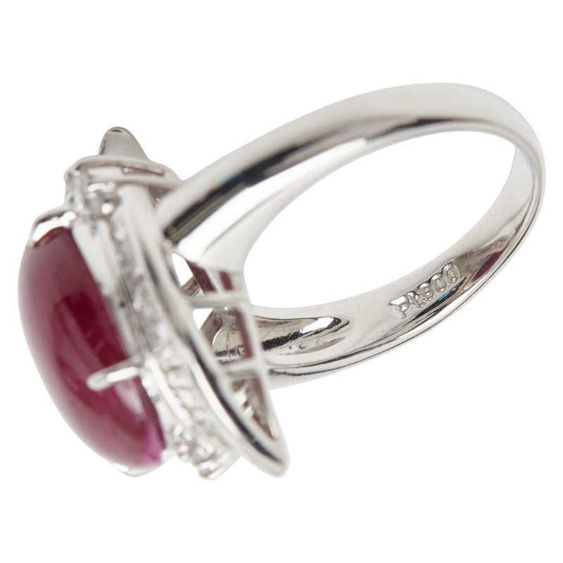 Platinum Diamond Ruby Ring – image 12