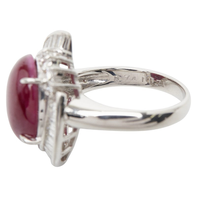 Platinum Diamond Ruby Ring – image 13