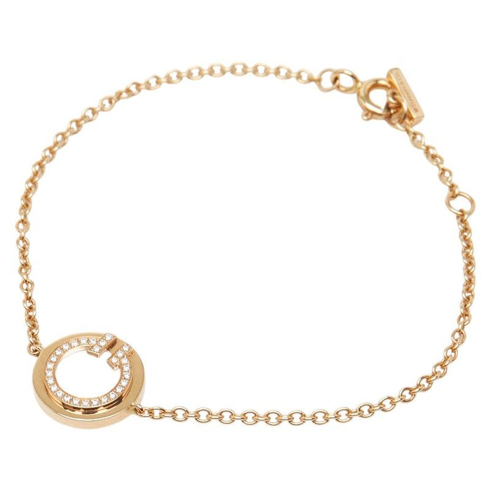Tiffany & Co. T Two Circle 18K Yellow Gold Mother of Pearl Diamond Bracelet – front view