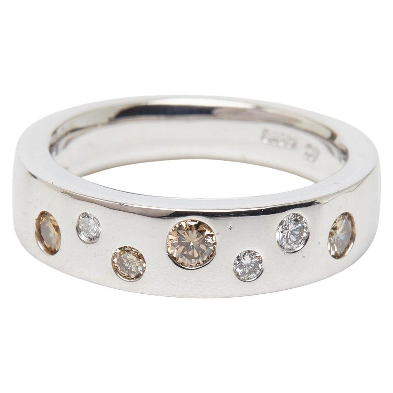4°C Dot 18K White Gold Diamond Ring – front view