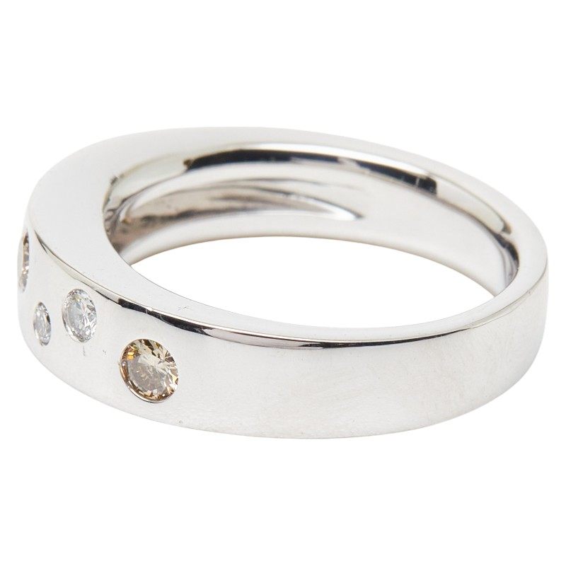 4°C Dot 18K White Gold Diamond Ring – top view