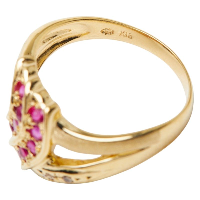 18K Yellow Gold Diamond Ruby Ring – alternate view