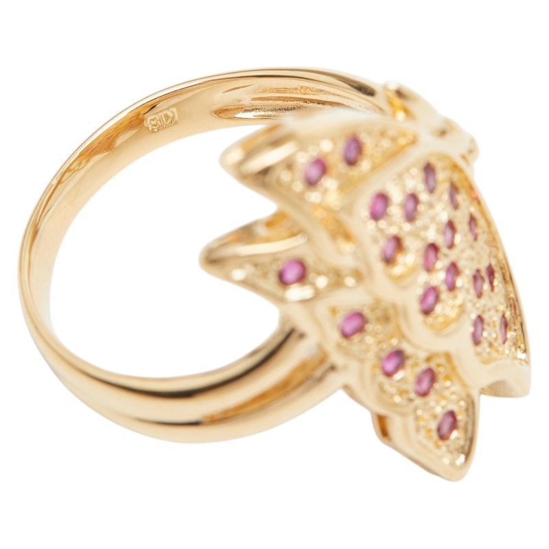 18K Yellow Gold Butterfly Ruby Ring – alternate view