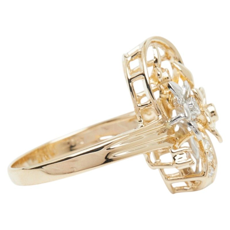 Platinum Flower Diamond Ring – inside band