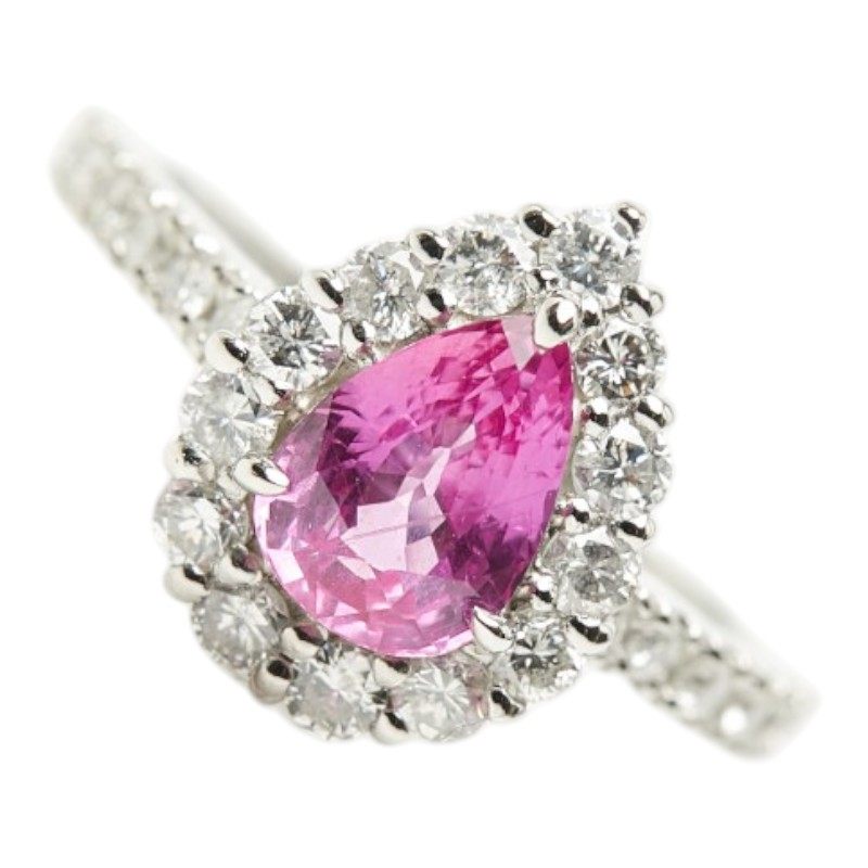 Platinum Diamond Sapphire Ring – side view