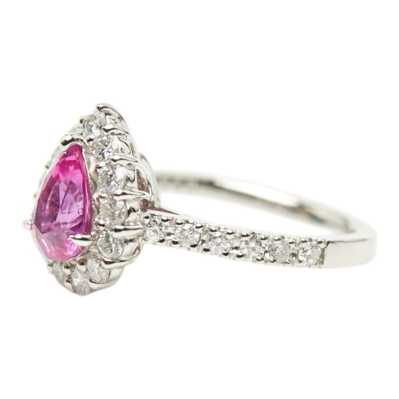 Platinum Diamond Sapphire Ring – top view