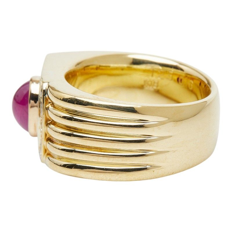 18K Yellow Gold Diamond Ruby Ring – top view