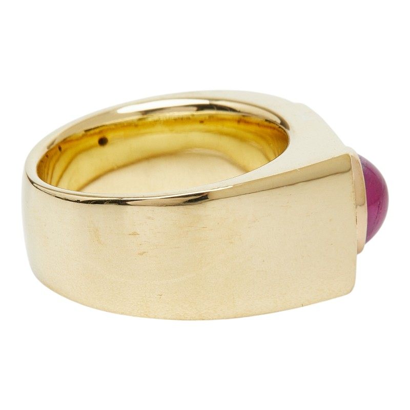 18K Yellow Gold Diamond Ruby Ring – inside band