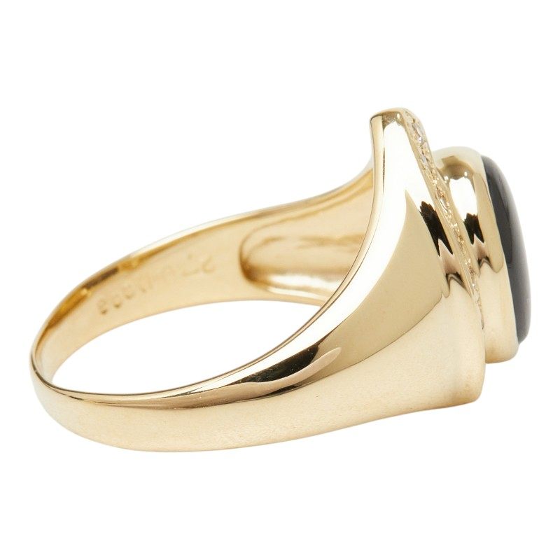18K Yellow Gold Diamond Sapphire Ring – alternate view