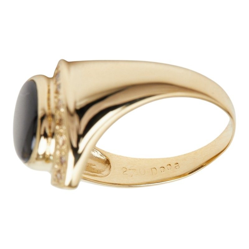 18K Yellow Gold Diamond Sapphire Ring – image 9