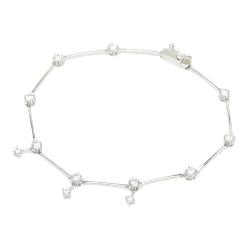 14K White Gold Cubic Zirconia Bracelet – front view